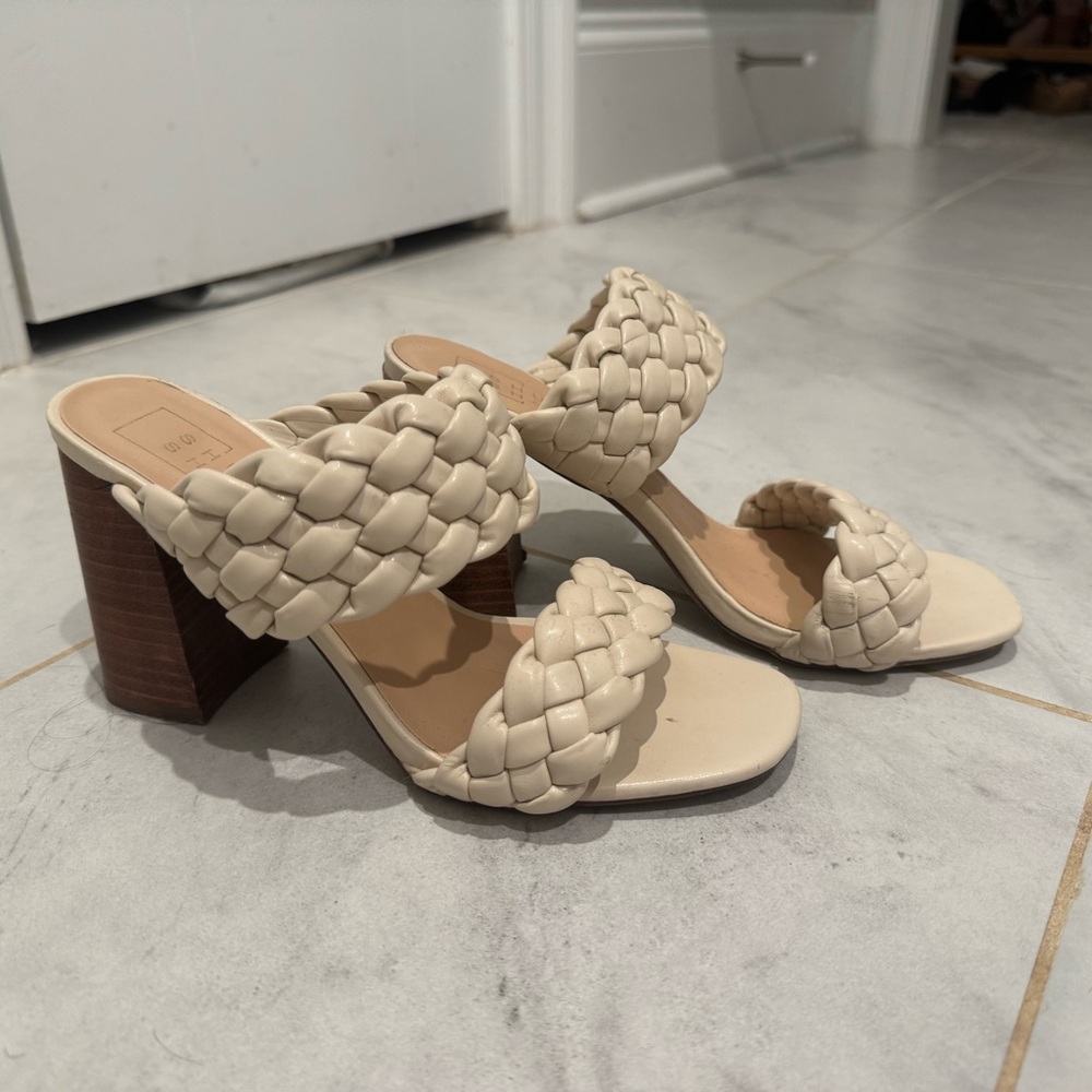 Elegant Cream Braided Heels